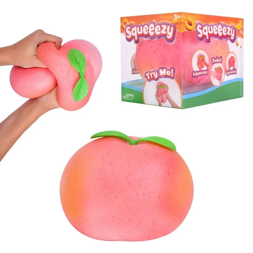 VIRAL Sunny Days Squeezy Peach Stress Ball Sensory Squish Toy 5" Kids Fidget NIB